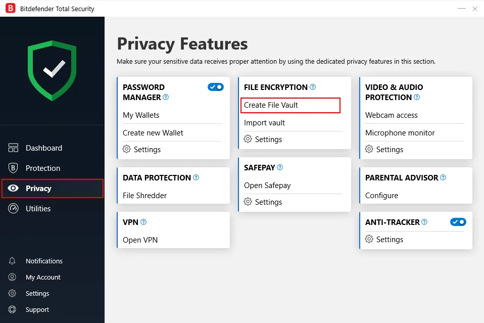Create File Vault
