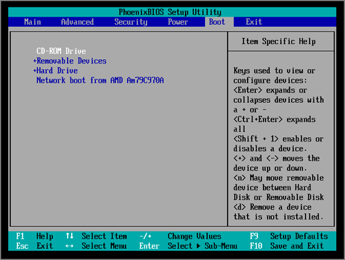 Bios settings